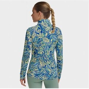 Stella Parker Jumper Quarter Zip Sun Protection UPF 30+ Leafy Tropics NWT Size M